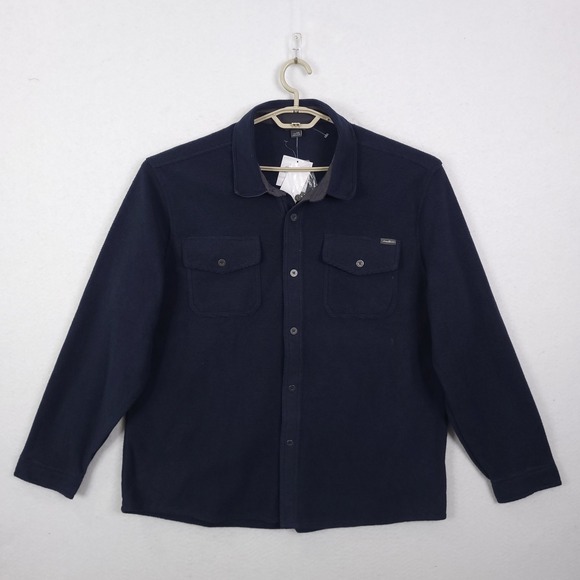 Eddie Bauer Other - Eddie Bauer Shirt Jacket Men XXL Indigo Navy Blue Ribbed Knit Shacket EM32LK111P
